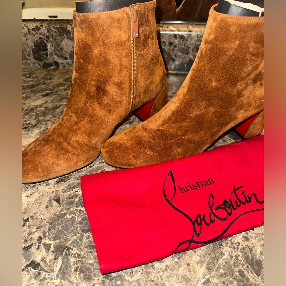 Turela 55 Velour Tan Ankle Boot Size 41